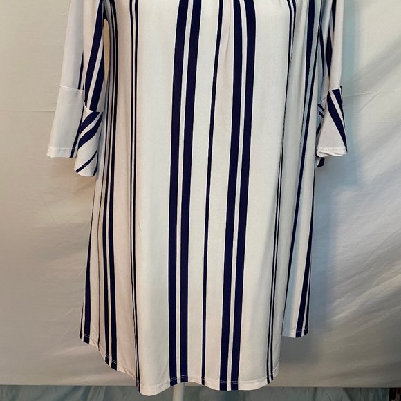🍍🍍West Loop Navy Striped Tunic Dress - Picture 5 of 5